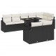 Sonata H Градински Софа Комплект 9 pcs Черен и кремав 100 x 55 x 73 см