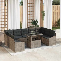 Sonata H Градински Софа Комплект 10 pcs Сив 100 x 55 x 73 см - Градински Дивани и Пейки