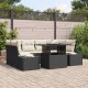 Sonata H Градински Софа Комплект 7 pcs Черен и кремав 100 x 55 x 73 см