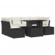 Sonata H Градински Софа Комплект 7 pcs Черен и кремав 100 x 55 x 73 см