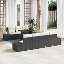 Sonata H Градински Софа Комплект 8 pcs Черен и кремав 100 x 55 x 73 см - Градински Дивани и Пейки