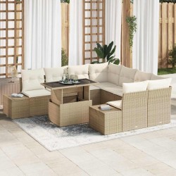 Sonata H Градински Софа Комплект 9 pcs Бежов и кремав 100 x 55 x 73 см - Градински Дивани и Пейки