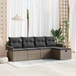 Sonata H Градински Софа Комплект 5 pcs Сив 251 x 117 x 85 см Полиратан - Градински Дивани и Пейки