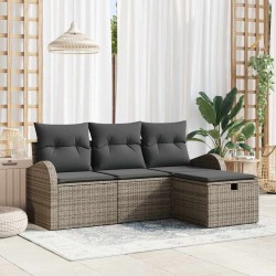 Sonata H Градински Софа Комплект 4 pcs Сив 179 x 117 x 85 см Полиратан - Градински Дивани и Пейки