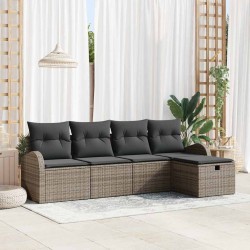 Sonata H Градински Софа Комплект 5 pcs Сив 234 x 117 x 85 см Полиратан - Градински Дивани и Пейки