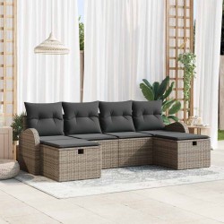 Sonata H Градински Софа Комплект 6 pcs Сив 234 x 117 x 85 см Полиратан - Градински Дивани и Пейки
