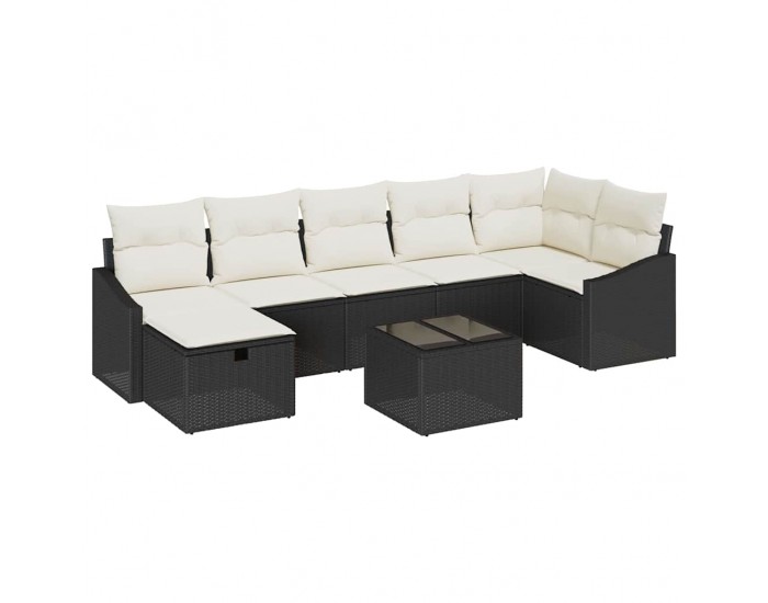 Sonata H Градински Софа Комплект 8 pcs Черно 55 х 62 х 69 см Полиратан