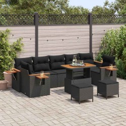 Sonata H Градински Софа Комплект 10 pcs Черно 90 x 55 x 71 cm - Градински Дивани и Пейки