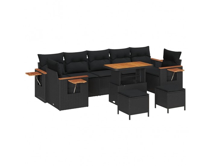 Sonata H Градински Софа Комплект 10 pcs Черно 90 x 55 x 71 cm
