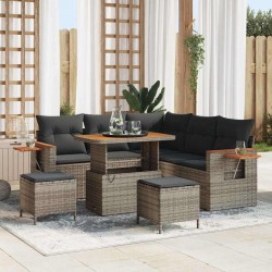 Sonata H Градински Софа Комплект с възглавница 8 pcs Сив 90 x 55 x 71 cm - Градински Дивани и Пейки