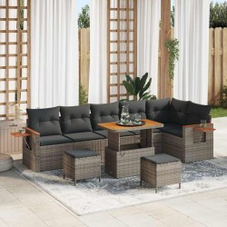Sonata H Градински Софа Комплект с възглавница 9 pcs Сив 90 x 55 x 71 cm - Градински Дивани и Пейки