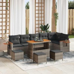 Sonata H Градински Софа Комплект 10 pcs Сив 110 x 55 x 71 см - Градински Дивани и Пейки