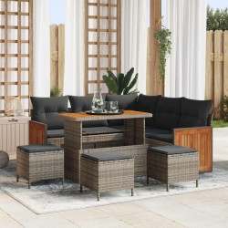 Sonata H Градински Софа Комплект 9 pcs Сив 110 x 55 x 71 см - Градински Дивани и Пейки