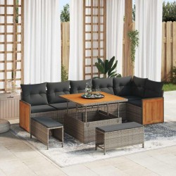 Sonata H Градински Софа Комплект 9 pcs Сив 100 x 100 x 71 cm - Градински Дивани и Пейки