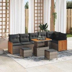 Sonata H Градински Софа Комплект с възглавница 9 pcs Сив 90 x 55 x 71 cm - Градински Дивани и Пейки