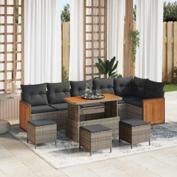 Sonata H Градински Софа Комплект 10 pcs Сив 110 x 55 x 71 см - Градински Дивани и Пейки