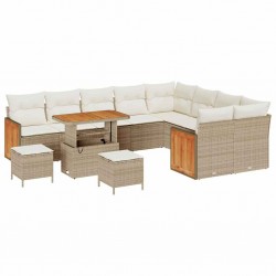 Sonata H Градински Софа Комплект 12 pcs бежово и кремаво 90 x 55 x 71 cm - Градина