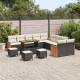 Sonata H Градински Софа Комплект 14 pcs Черно и кремаво 110 x 55 x 71 см