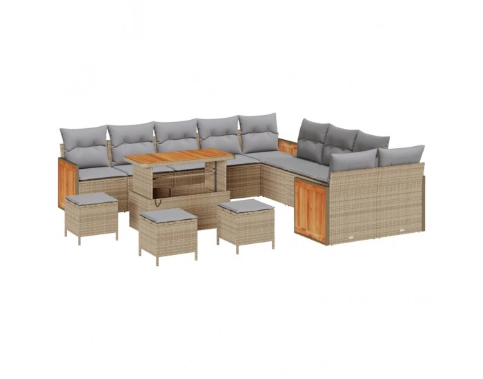 Sonata H Градински Софа Комплект 14 pcs бежово и светлосиво