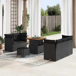 Sonata H Градински Софа Комплект 8 pcs Черно 80 x 80 x 71 cm - Градински Дивани и Пейки