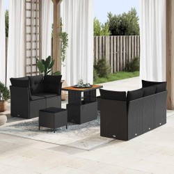 Sonata H Градински Софа Комплект 8 pcs Черно 90 x 55 x 71 cm - Градински Дивани и Пейки
