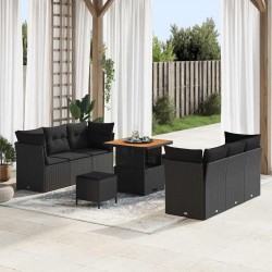 Sonata H Градински Софа Комплект 9 pcs Черно 80 x 80 x 71 cm - Градински Дивани и Пейки