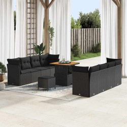 Sonata H Градински Софа Комплект 11 pcs Черно 80 x 80 x 71 cm - Градински Дивани и Пейки
