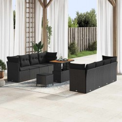 Sonata H Градински Софа Комплект 11 pcs Черно 90 x 55 x 71 cm - Градински Дивани и Пейки