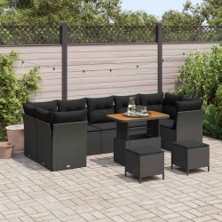 Sonata H Градински Софа Комплект 10 pcs Черно 90 x 55 x 71 cm - Градински Дивани и Пейки