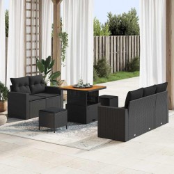 Sonata H Градински Софа Комплект 8 pcs Черно 80 x 80 x 71 cm - Градински Дивани и Пейки