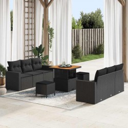 Sonata H Градински Софа Комплект 9 pcs Черно 80 x 80 x 71 cm - Градински Дивани и Пейки