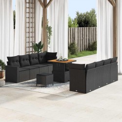 Sonata H Градински Софа Комплект 11 pcs Черно 80 x 80 x 71 cm - Градински Дивани и Пейки