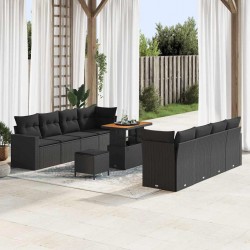 Sonata H Градински Софа Комплект 11 pcs Черно 90 x 55 x 71 cm - Градински Дивани и Пейки
