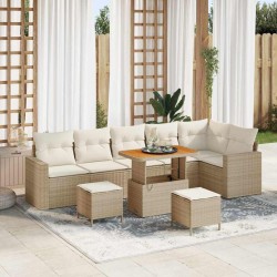 Sonata H Градински Софа Комплект 9 pcs бежово и кремаво 90 x 55 x 71 cm - Градински Дивани и Пейки