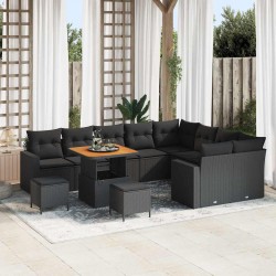 Sonata H Градински Софа Комплект 12 pcs Черно 80 x 80 x 71 cm - Градински Дивани и Пейки