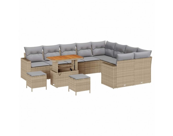 Sonata H Градински Софа Комплект 12 pcs бежово и светлосиво