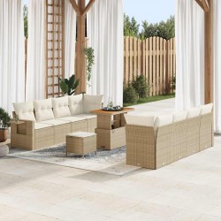 Sonata H Градински Софа Комплект 11 pcs бежово и кремаво 90 x 55 x 71 cm - Градински Дивани и Пейки