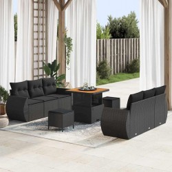 Sonata H Градински Софа Комплект 9 pcs Черно 80 x 80 x 71 cm - Градински Дивани и Пейки