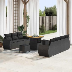 Sonata H Градински Софа Комплект 10 pcs Черно 80 x 80 x 71 cm - Градински Дивани и Пейки