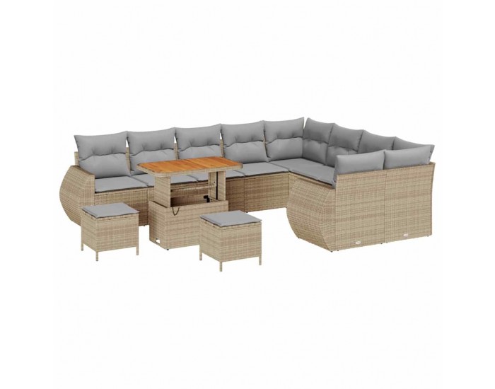 Sonata H Градински Софа Комплект 12 pcs бежово и светлосиво