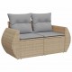 Sonata H Градински Софа Комплект 12 pcs бежово и светлосиво