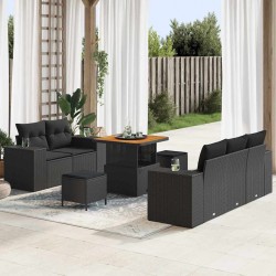 Sonata H Градински Софа Комплект 8 pcs Черно 80 x 80 x 71 cm - Градински Дивани и Пейки