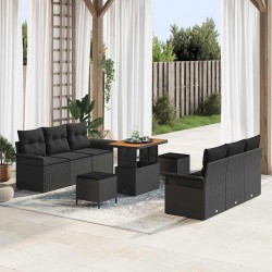 Sonata H Градински Софа Комплект 9 pcs Черно 90 x 55 x 71 cm - Градински Дивани и Пейки