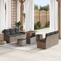 Sonata H Градински Софа Комплект с възглавница 9 pcs Сив 90 x 55 x 71 cm - Градински Дивани и Пейки