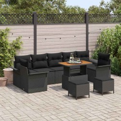 Sonata H Градински Софа Комплект 10 pcs Черно 90 x 55 x 71 cm - Градински Дивани и Пейки