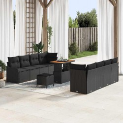 Sonata H Градински Софа Комплект 11 pcs Черно 90 x 55 x 71 cm - Градински Дивани и Пейки
