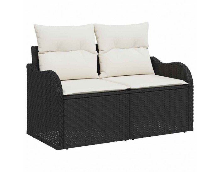 Sonata H Градински Софа Комплект 11 pcs Черен и кремав 100 x 100 x 71 cm