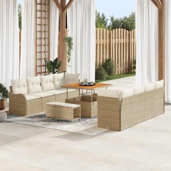Sonata H Градински Софа Комплект 11 pcs Бежов и кремав 100 x 100 x 71 cm - Градински Дивани и Пейки