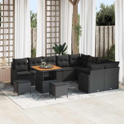 Sonata H Градински Софа Комплект 12 pcs Черно 80 x 80 x 71 cm - Градински Дивани и Пейки