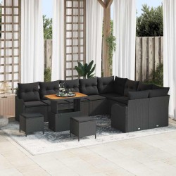 Sonata H Градински Софа Комплект 12 pcs Черно 90 x 55 x 71 cm - Градински Дивани и Пейки